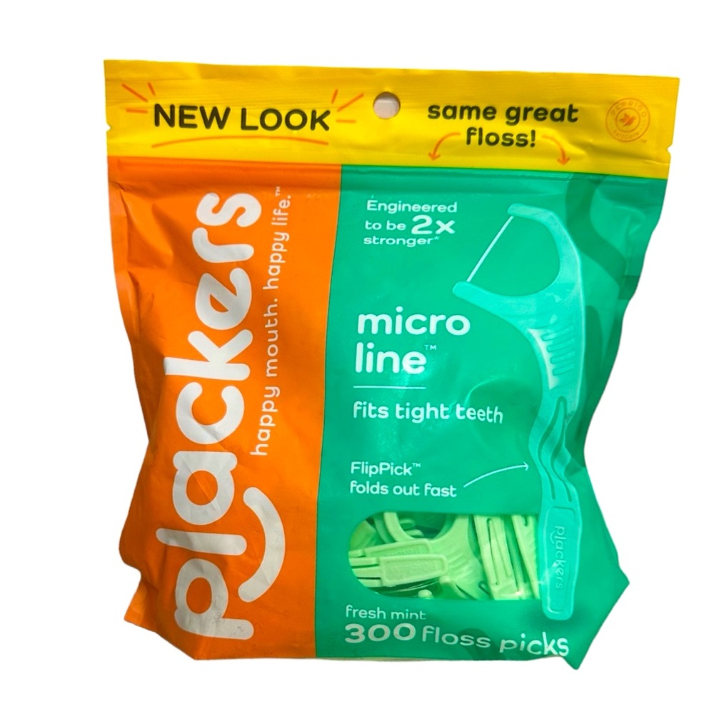 Plackers 300 Ct Single Micro Line Fresh Mint Dental Flossers NWT